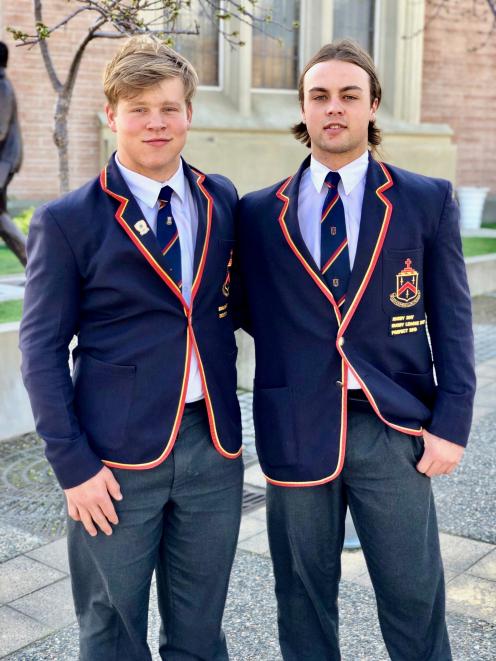 John McGlashan College First XV players George Bell (left) and Leroy Ferguson. PHOTO: SUPPLIED