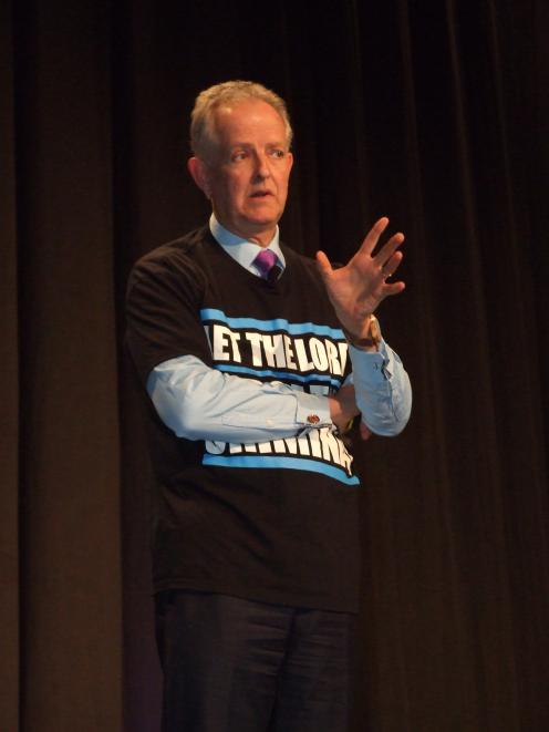 Children's Commissioner Judge Andrew Becroft speaks at the New Zealand Principals' Federation Conference in Queenstown yesterday. Photo: Guy Williams