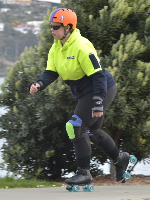 Inline skater, Annie Blakie, of Dunedin. Photo: Gerard O'Brien 