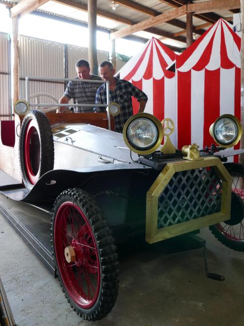 Chitty Chitty Bang Bang car builders Mark Brown and Ian Howden check out the finished centrepiece...
