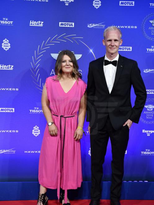 Kiwi riders Courtney Duncan and Hamish MacDonald on the red carpet at the glittering Monte Carlo-hosted FIM Awards ceremony on Sunday. Photo: Fim Awards