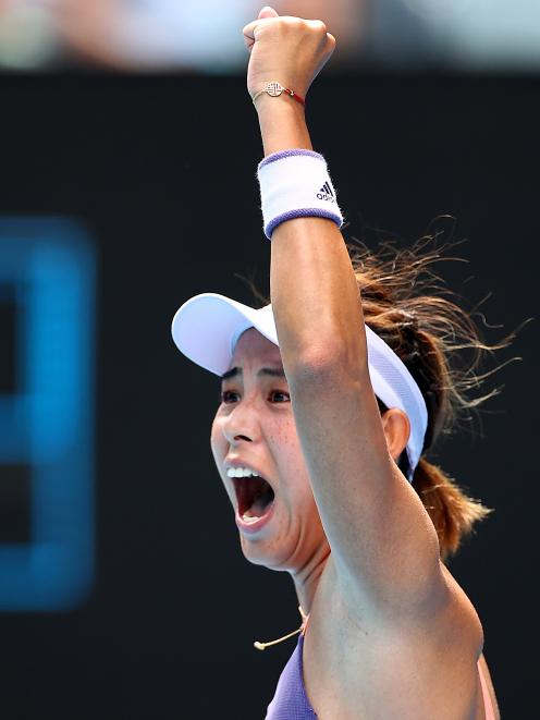 An elated Wang Qiang. Photo: Reuters 