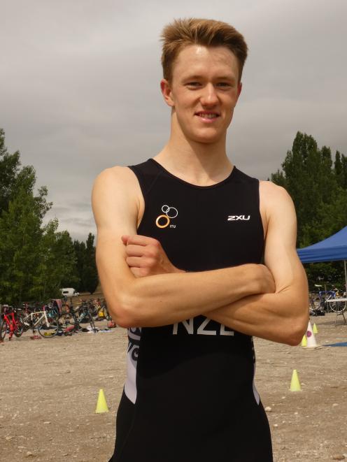 Wanaka triathlete Janus Staufenberg was all smiles following his win in the triathlon sprint yesterday.