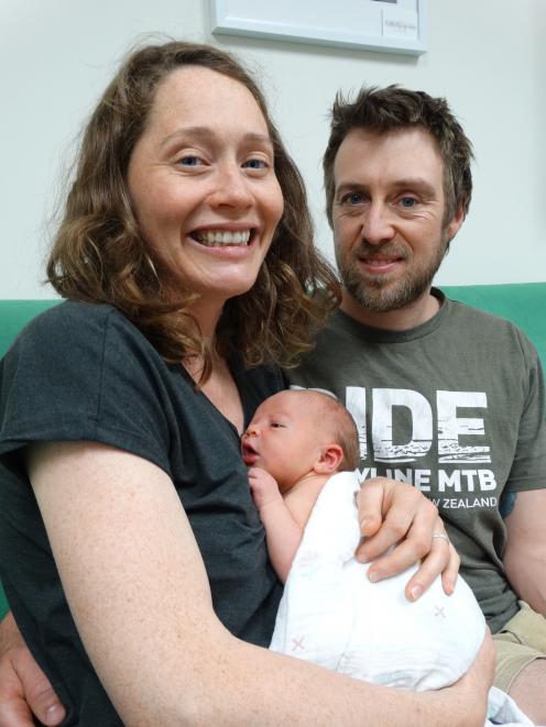 Christina Brady and Ben Marshall with their son Finn, born on New Year’s Eve.
