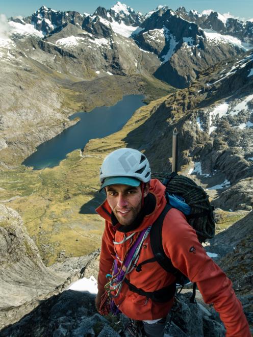 Sarwan Chand on Sabre Peak in Fiordland in 2016.
