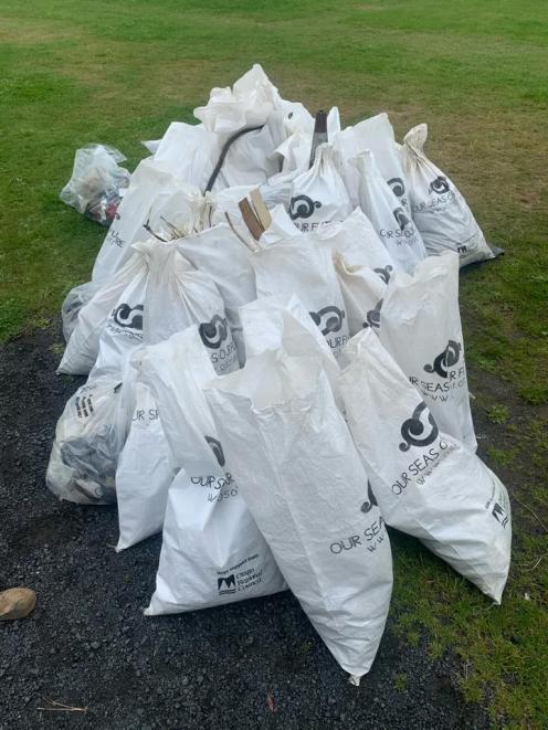The rubbish bags filled by the students. Photo: Supplied