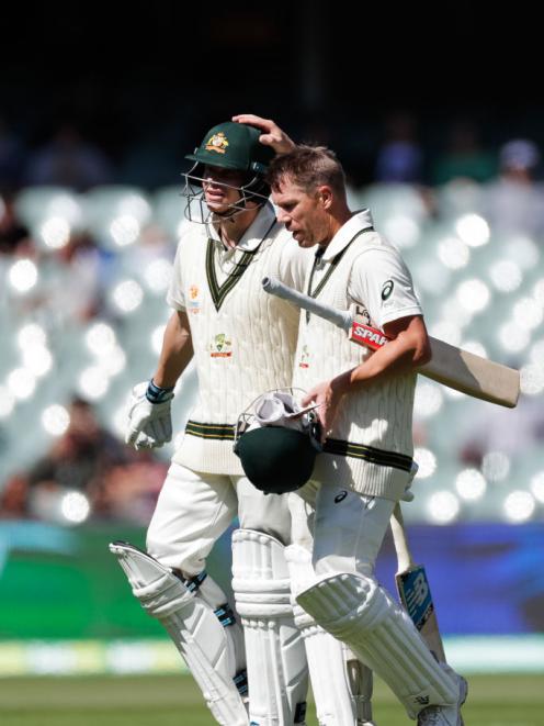 Steve Smith and David Warner at Adelaide Oval in November. Photo: Getty Images