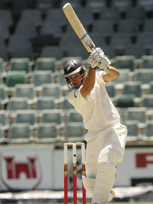 New Zealand batsman Ross  Taylor plays through the offside during his first test, against South Africa at Wanderers Stadium in Johannesburg in November 2007. Photo: Getty Images