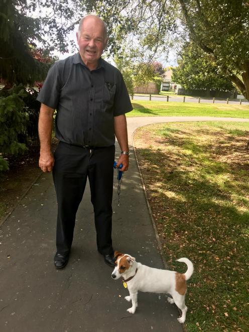 Festival of the Plain chairman Ian Chalmers and his dog Gipsy check out the trike-a-thon route...