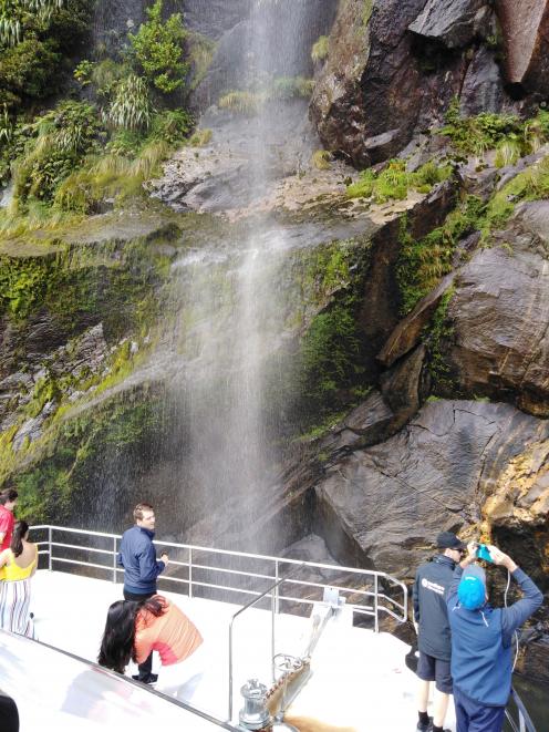 Getting up close and personal with one of Milford Sound’s many waterfalls.
PHOTOS: REBECCA FOX