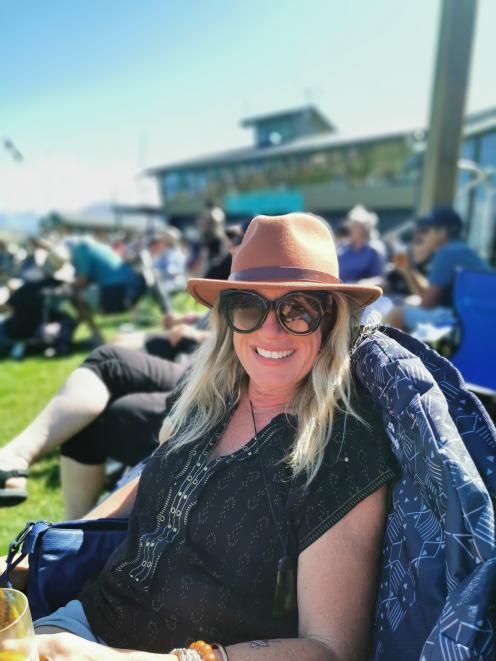 Lisa Scott enjoys the Twizel Salmon and Wine Festival, on a day off. Photo: Nathan Meikle 