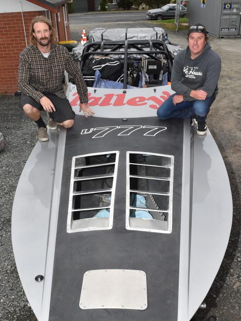 Driver Regan Williamson (right) and navigator Blair Christmas with their Talley’s U777 jet-boat ...