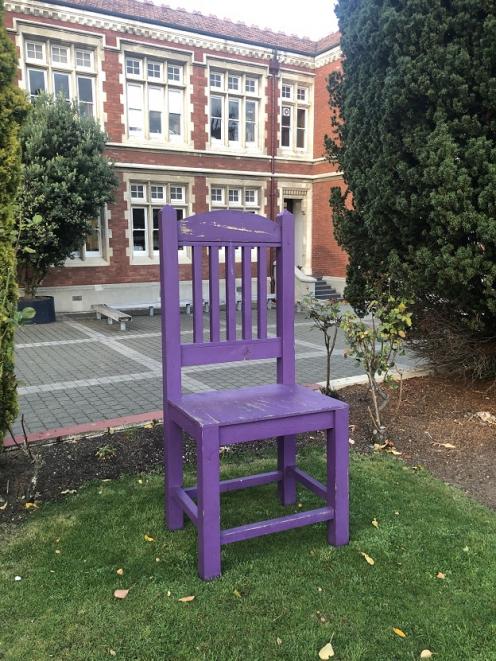 The chair was built several years ago as a prop for a graduation ball. Photo: Supplied