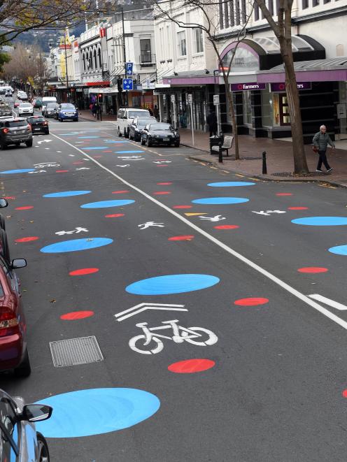 George St has been transformed into a series of dots and roads signs. PHOTO: STEPHEN JAQUIERY