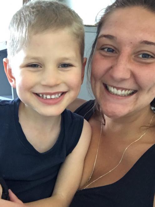 Queenstown caregiver Lana McLuskey and her charge, Levi Vallance. PHOTO: SUPPLIED
