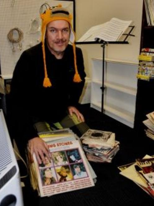 Vinyl collector and “op-shop addict”, Andy Lukey from Christchurch checks out the records on...