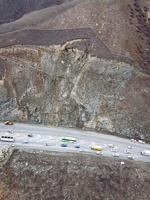 The section of road SH8 near the intersection of SH8B where a landslip threatens safe passage....