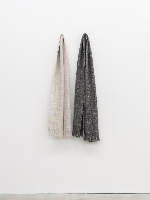 Two of the works from Daegan Wells’ ‘‘Bush Coat’’ exhibition.