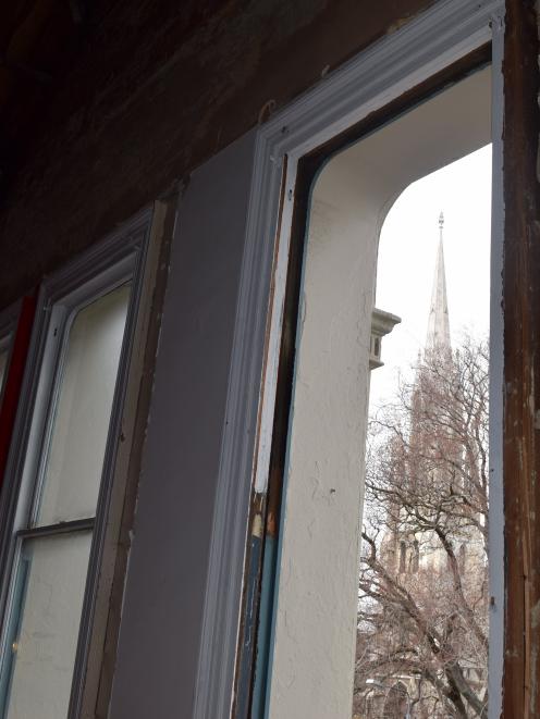 A view of First Church from an apartment in Investment House. Photo: Shawn McAvinue 