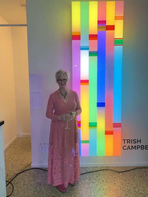 Trish Campbell with her light art. PHOTOS: SUPPLIED

