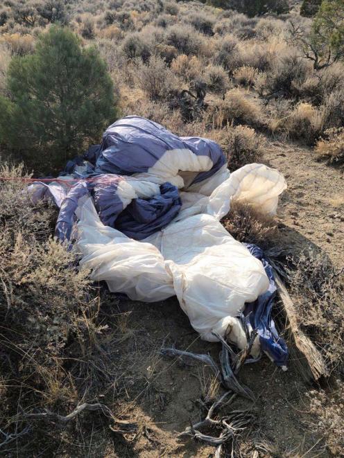 James Kiwi Oroc's glider found in Nevada. Photo: James Johnston Search Team