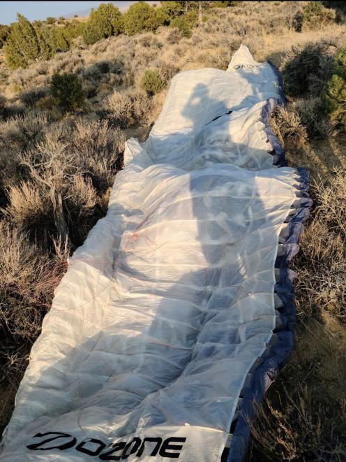James Oroc’s paraglider wing. PHOTO: JAMES JOHNSON SEARCH TEAM