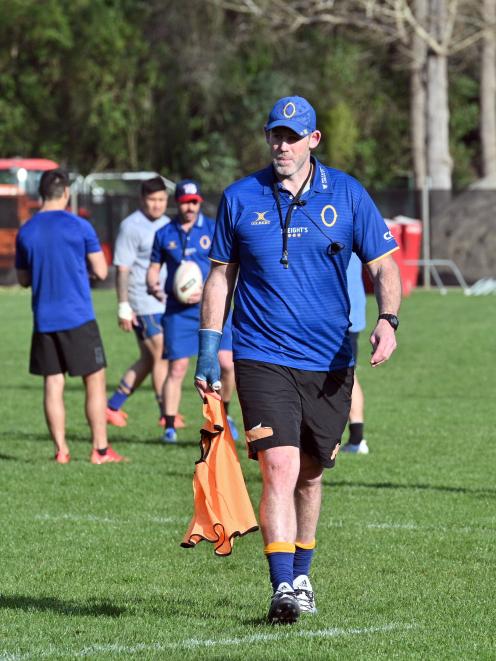 Otago coach Tom Donnelly at training at Logan Park yesterday. PHOTO: LINDA ROBERTSON