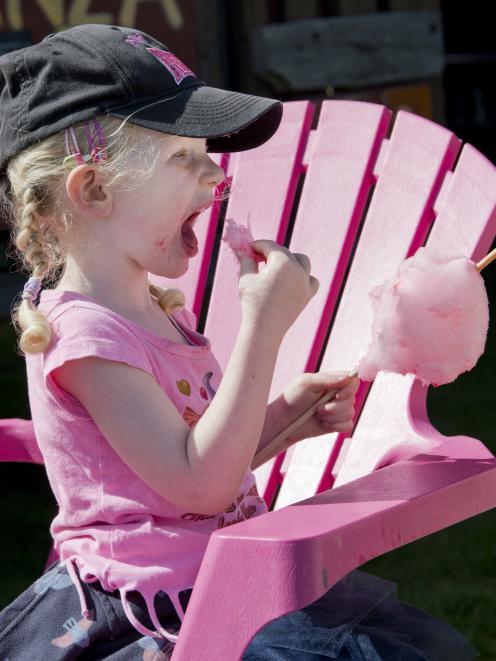 Eating candyfloss at the Extravaganza Fair is Georgia Dunning (3), of Dunedin.