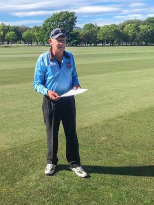Veteran Christchurch cricket umpire David Stuthridge. Photo: Supplied