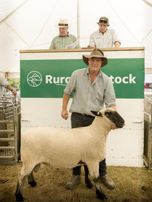 Little River farmer Ben Butterick was thrilled to receive $9200 for his Hampshire ram at an on...
