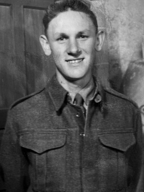 Fred Adams in his army uniform in 1952 as part of his compulsory military training. Photo: Supplied