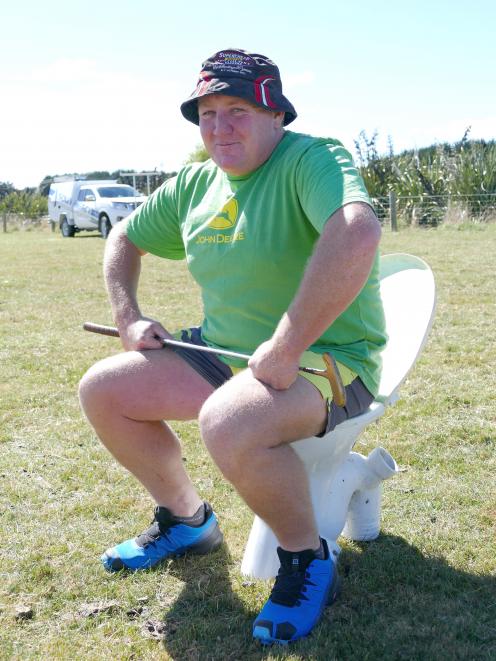 Reece Johnston, of Balclutha, avails himself of the facilities at the Warepa School Support Group...