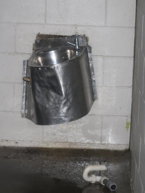 The toilet basin at the Awamoa Park men’s toilet block was also damaged.