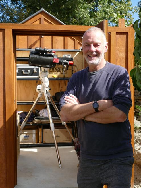 Retired astrophysicist Prof Brian Boyle stands in front of his new purpose-built Dalefield...