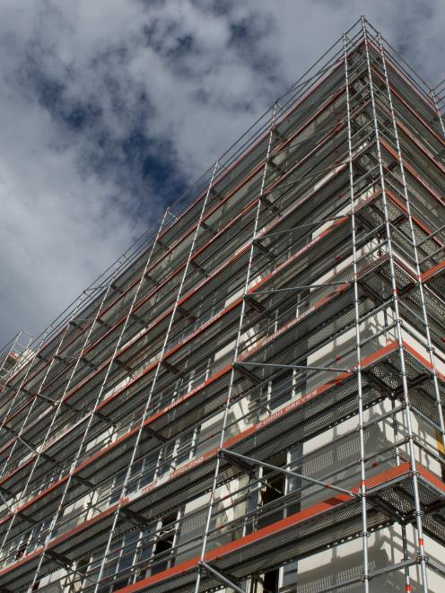Scaffolding on the former Cadbury factory in Castle St. 