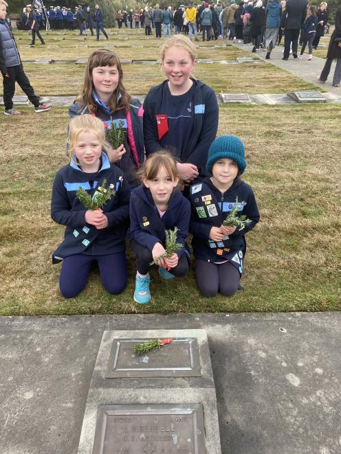 Pleased to have taken part in the Posy Laying Ceremony at Andersons Bay Cemetery on Anzac Day are...