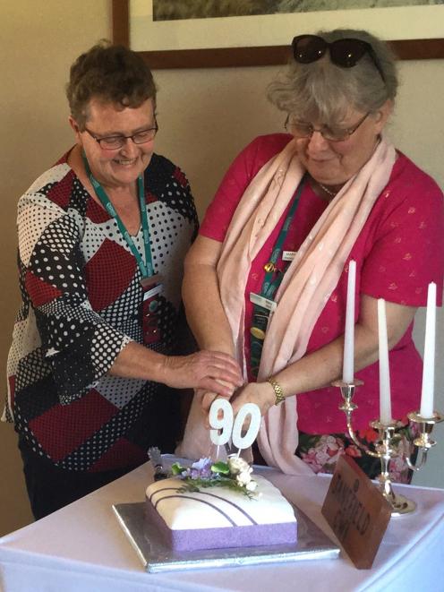 Mid Otago Federation of Women’s Institutes president Kate Cochrane (left) and National Executive...