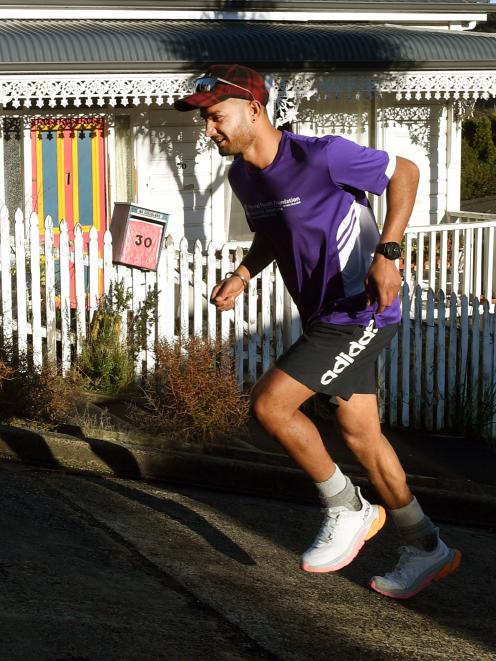 Harjinder Singh Chander hopes to run up and down Baldwin St 135 times in 30 hours, to raise...