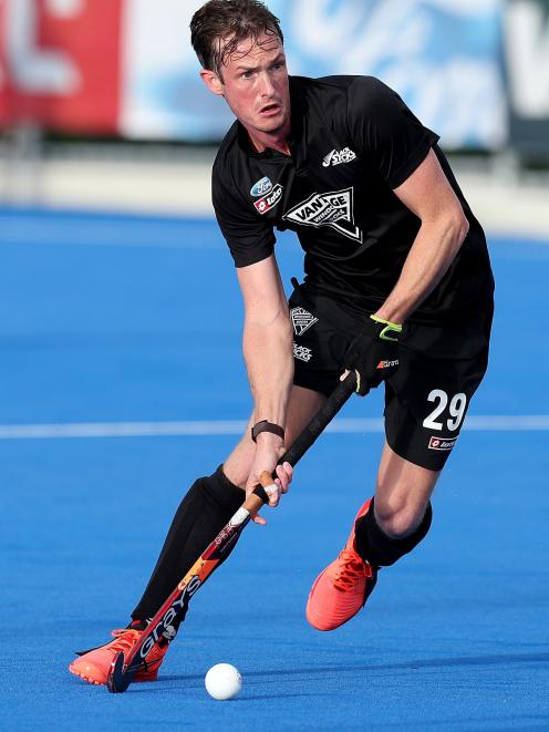 Hugo Inglis in action for the Black Sticks earlier this year. 