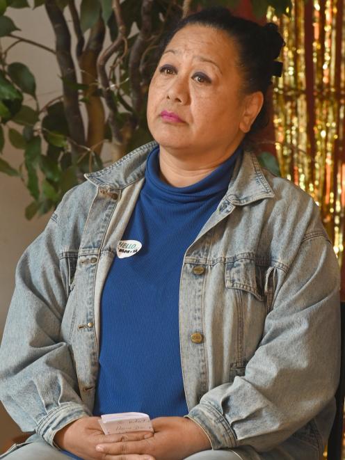 Marita Ansin-Johnson pauses for thought after addressing an aged-care staff rally yesterday.