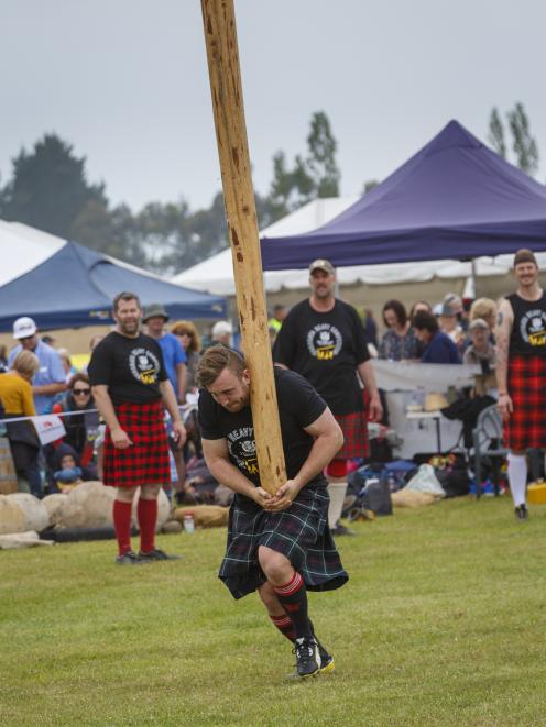 Craig Manson won the men's heavy events championship at the Hororata Highland Games last year....