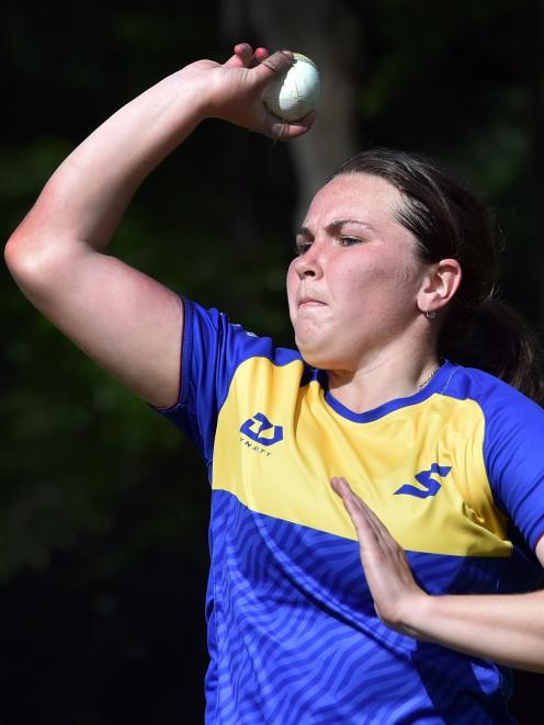 Otago swing bowler Emma Black gets in some training at Logan Park earlier this week. PHOTO: PETER...