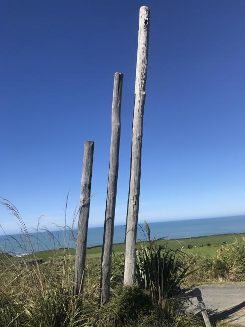 Wooden structures erected by Ton Crooymans in Tuatapere.