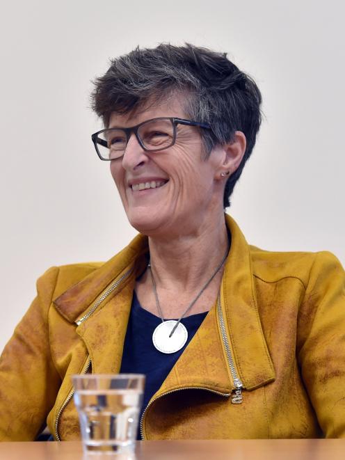 Council chief executive Dr Sue Bidrose at a press conference this afternoon. Photo: Peter McIntosh