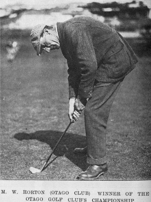 M. W. Horton, member and champion of Otago Golf Club. — Otago Witness, 10.1.1922