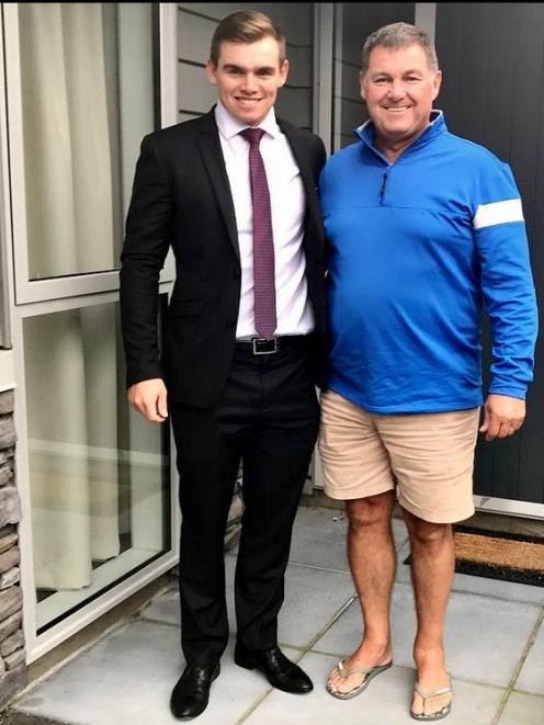 Tom Latham and his father, former New Zealand test and ODI player, Rod. Photo: Supplied