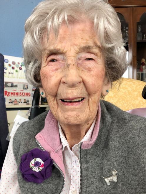 Rosemary George's mother, Vi McMillen, at her 100th birthday celebration in Northern Ireland last...