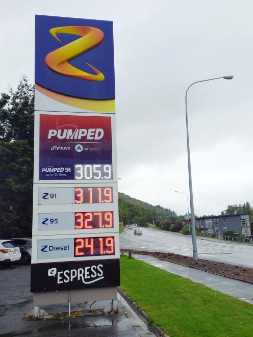 In Queenstown unleaded 91 petrol exceeded $3. PHOTO: LUCY WORMALD