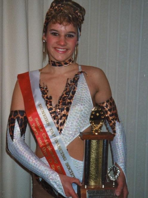 Dancer Katy McLennan (nee Chalmers) holds an award she won at a Dunedin Performing Arts and...