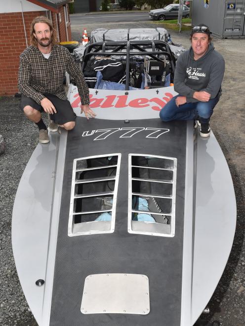 Regan Williamson (right) and Blair Christmas on their boat in Dunedin in March 2020. PHOTO:...